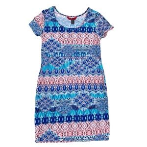 NWT Hot Kiss Body Con Scoop Neck Stretch Midi Dress Large